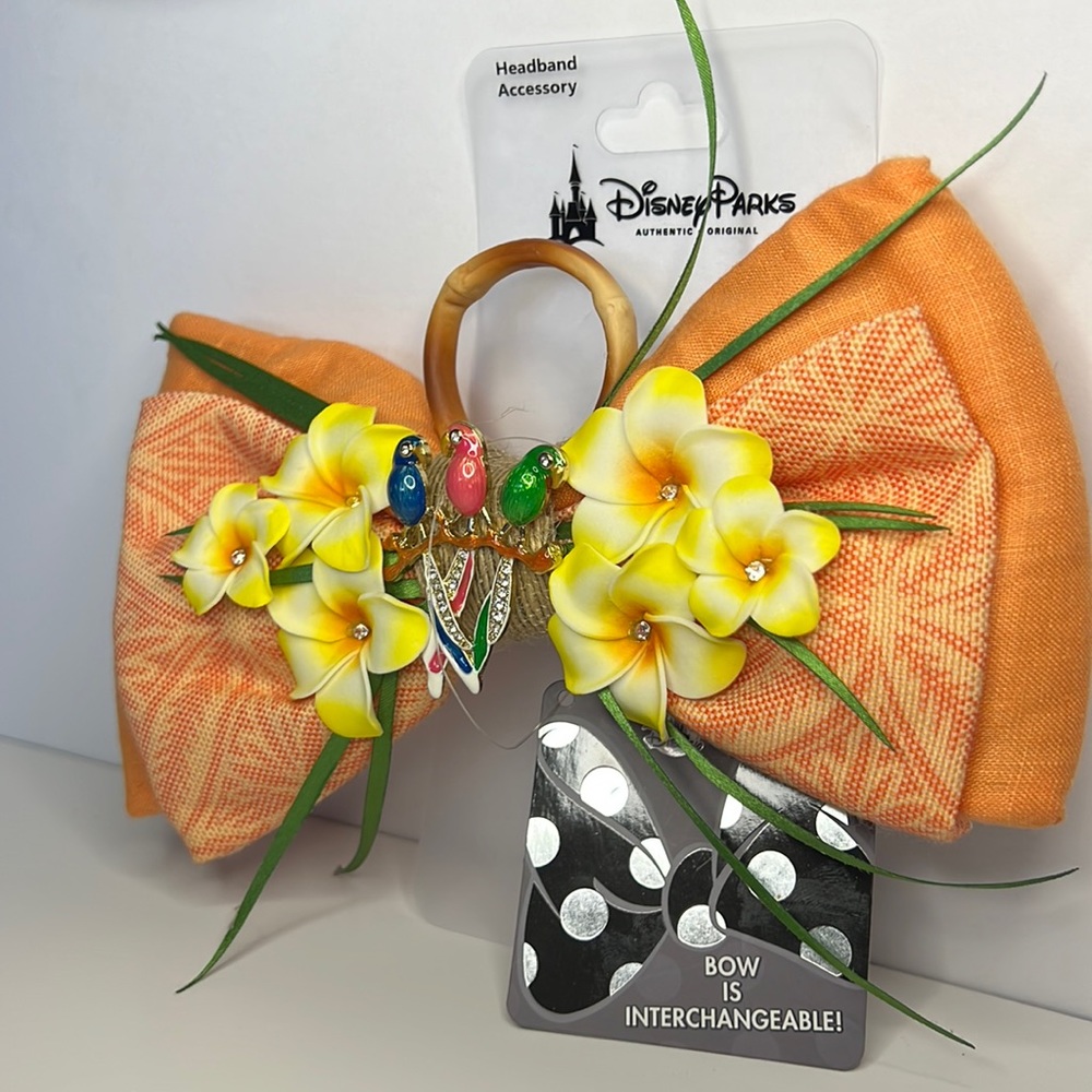 Disney Parks Tiki Room Headband Bow Accessory Interchangeable Authentic NEW